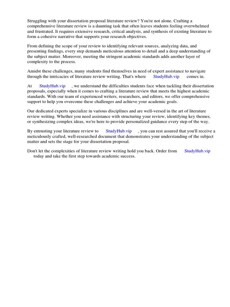 Dissertation Proposal Literature Review Example | PDF | Thesis ...
