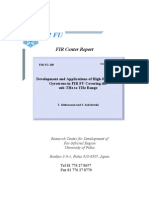 Fir Center Report: Development and Applications of High-Frequency Gyrotrons in Fir Fu Covering The Sub-Thz To THZ Range