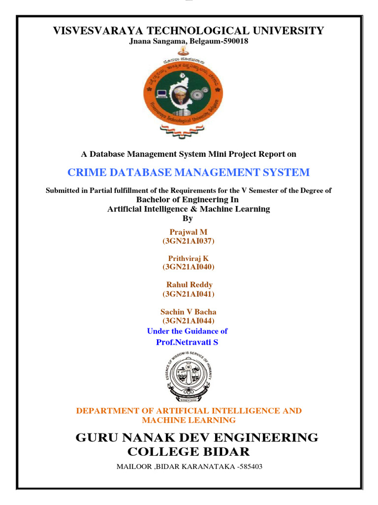 Crime Database Management System Report | PDF | Databases | Ibm Db2