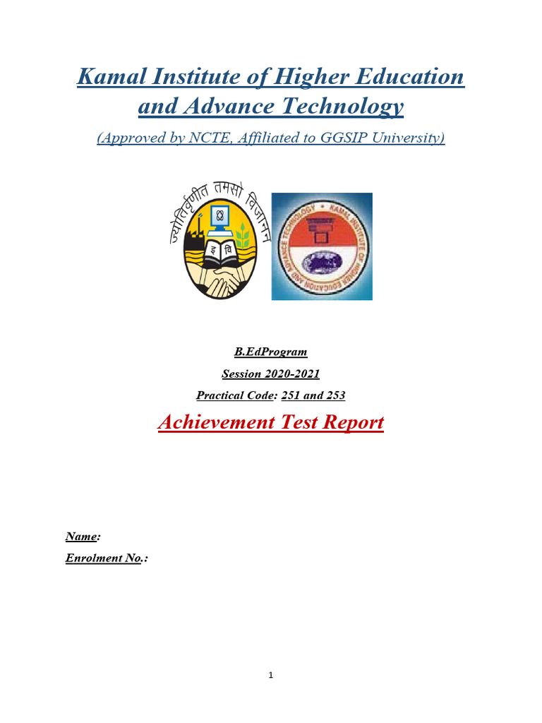 Achievement Test PDF Educational Assessment Evaluation