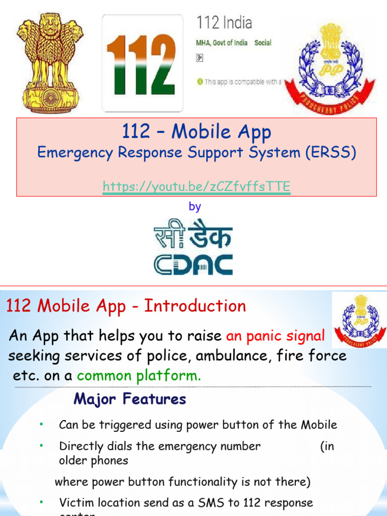 112 Mobile App: Emergency Response Features | PDF | Mobile App | Software