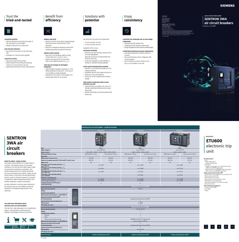 SENTRON 3WA Air Circuit Breaker Guide | PDF | Computing | Manufactured ...