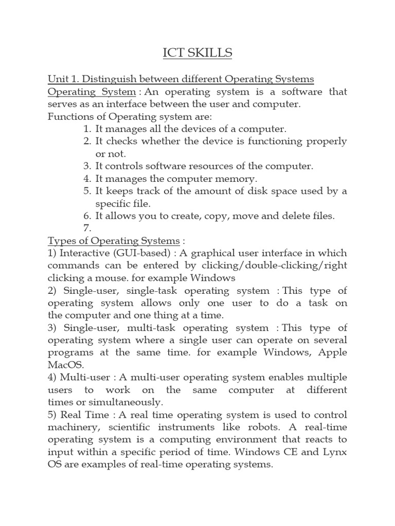 Ict skills grade 10 pdf operating system computer virus