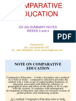 ED 302 Comparative Education 2024 Weeks 3 & 4