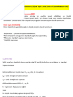 Tespit Limiti (Limit of Detection-LOD) Ve Tayin Limiti (Limit of Quantification-LOQ)