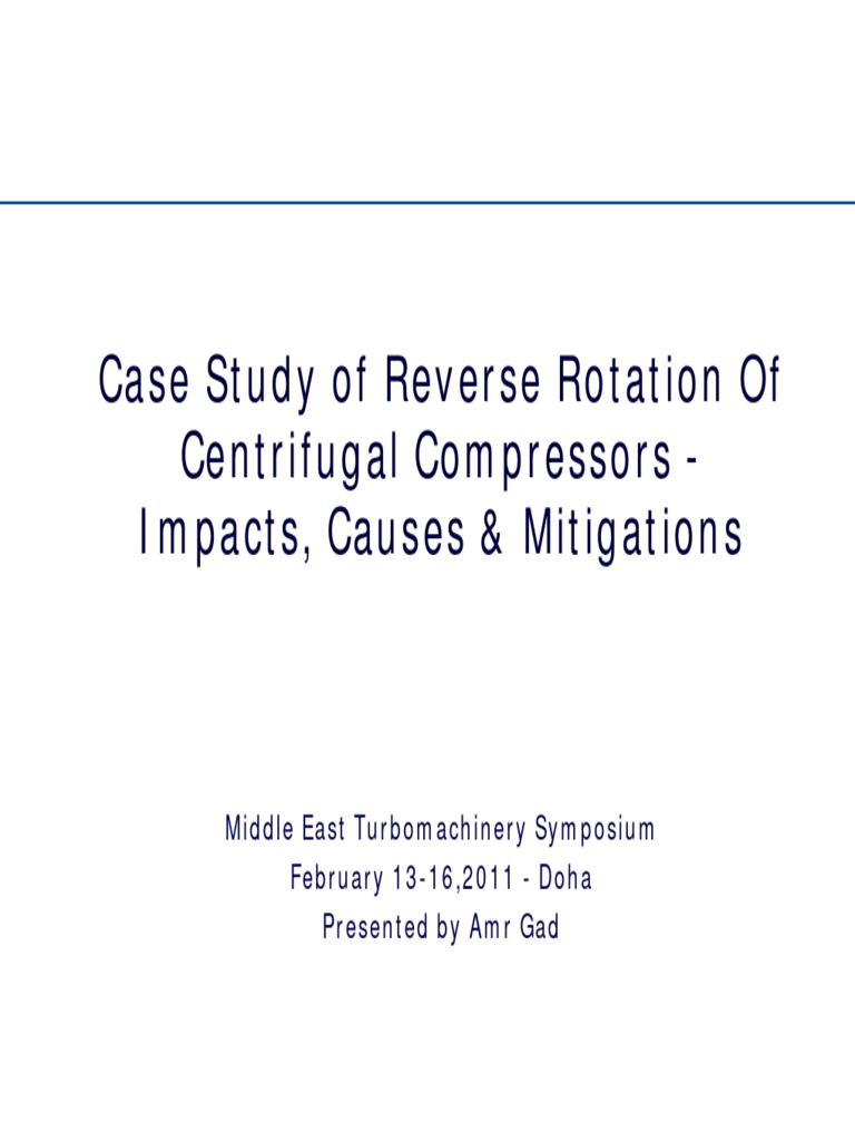 Reverse Rotation in Centrifugal Compressors | PDF | Pump | Bearing ...
