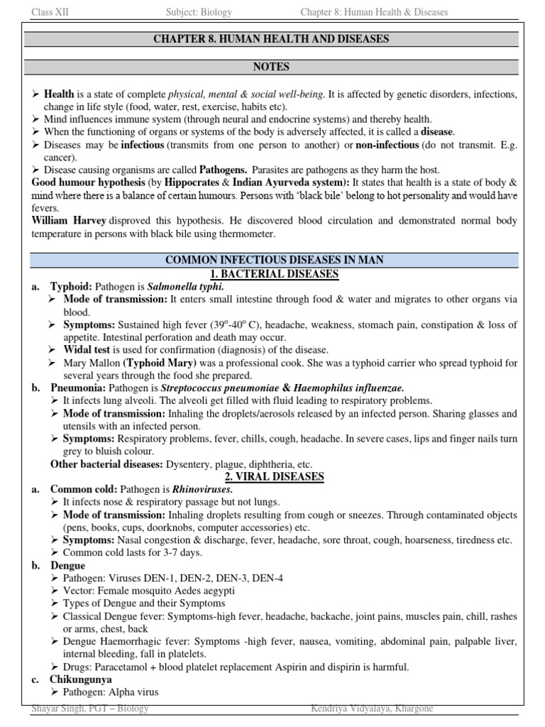 Human Health and Diseases Overview | PDF | Immune System | Adaptive ...