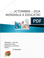 5 Octombrie - Ziua Mondiala A Educatiei