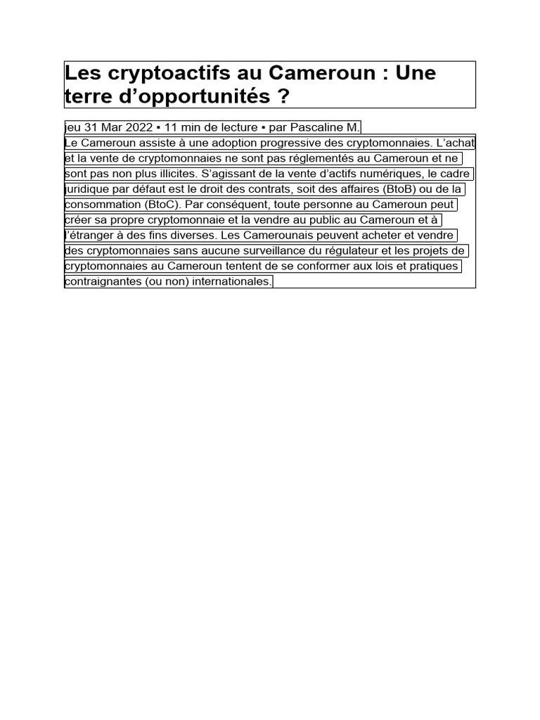 Les Cryptoactifs Au Cameroun | PDF | Crytomonnaies | Bitcoin