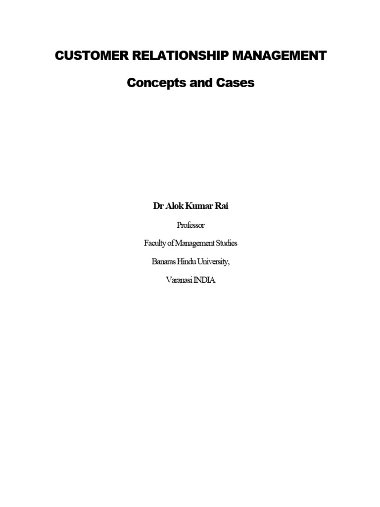 Customer Relationship Management in India | PDF | Customer Relationship ...