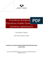 Erreaktore Kimikoak II. Erreaktore Kimiko Homogeneo Jarraituen Optimizazioa