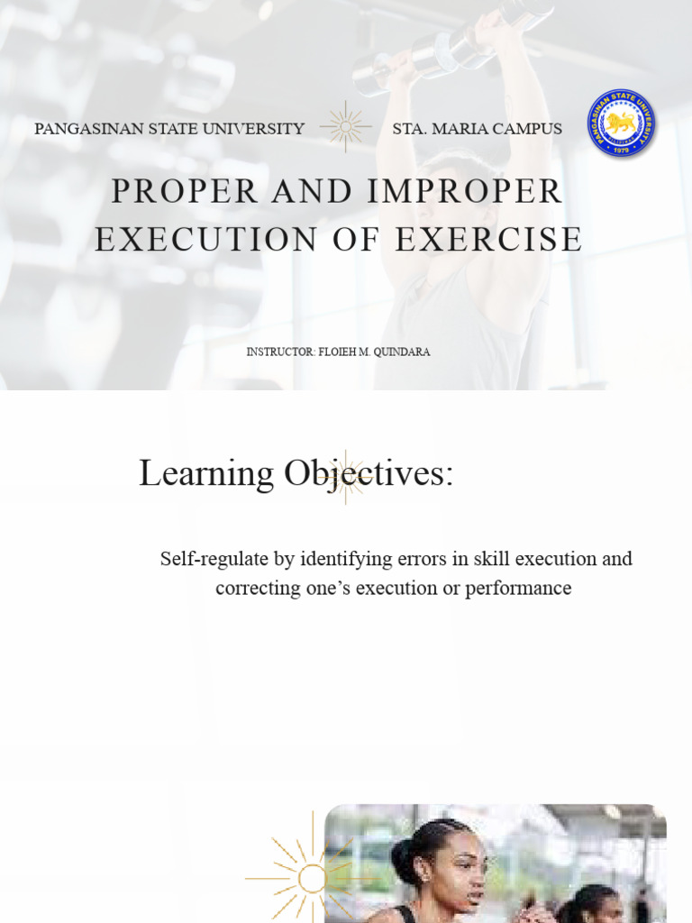 Proper vs. Improper Exercise Execution | PDF | Physical Exercise ...