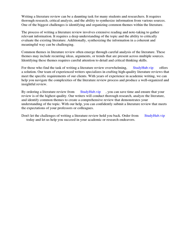 Common themes in literature review pdf critical thinking
