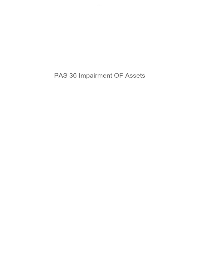 PAS 36 Asset Impairment Guidelines | PDF | Equity (Finance ...