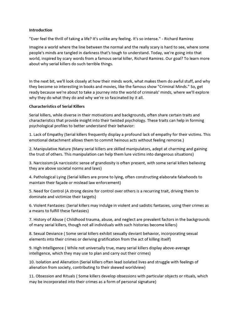 Serial Killers Pdf Serial Killer Narcissism