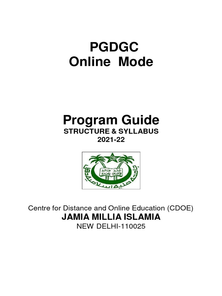 PGDGC Program Guide 2021-22 | PDF | Mental Disorder | Psychotherapy