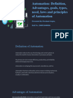 Automation Definition Advantages Goals Types Need Laws and Principles of Automation