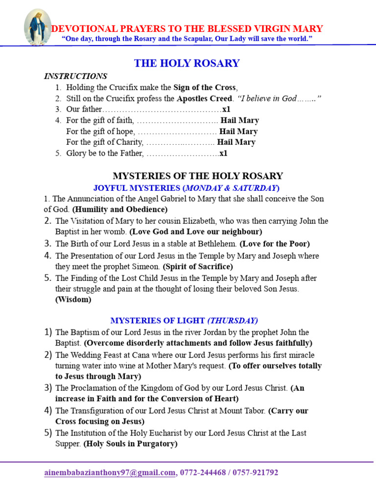 The Holy Rosary in English | PDF | Mary, Mother Of Jesus | Jesus