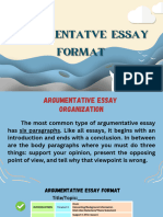 Q3 Module 1 Argumentative Writing Format and Structure