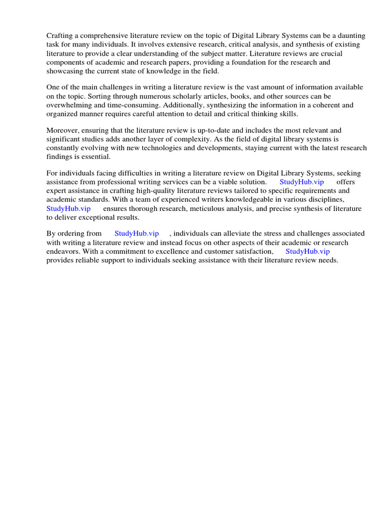 Literature Review of Digital Library System | PDF | Libraries ...