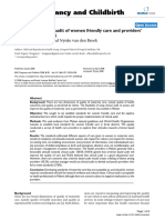 BMC Pregnancy and Childbirth: Criteria For Clinical Audit of Women Friendly Care and Providers' Perception in Malawi