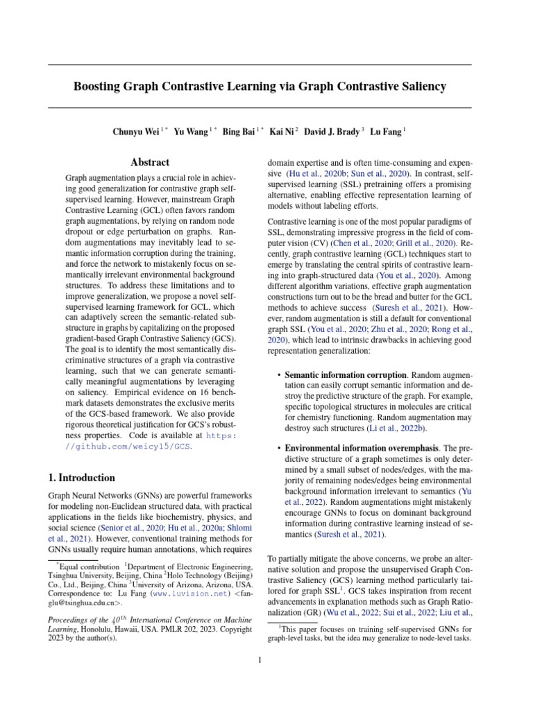 Boosting Graph Contrastive Learning Via Graph Contrastive Saliency ...