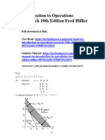 Introduction To Operations Research 10Th Edition Fred Hillier Solutions Manual Full Chapter PDF