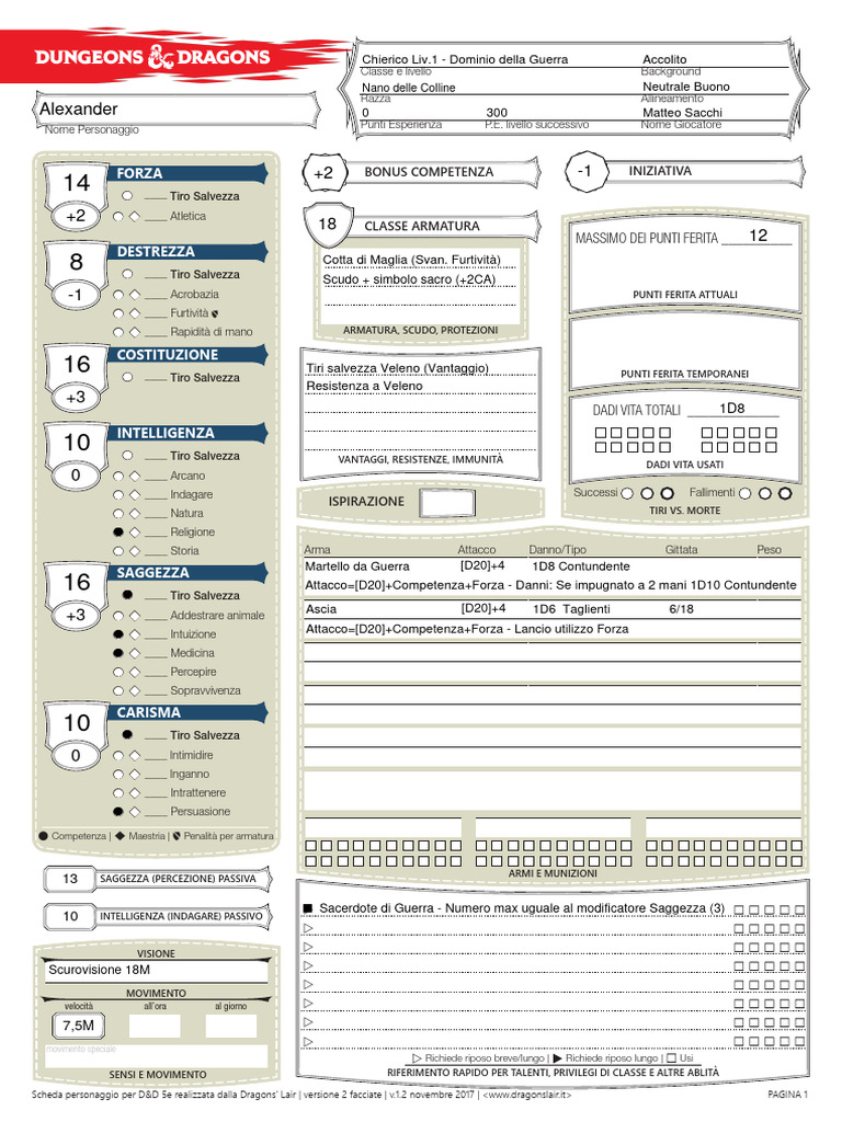 Eroe Nano Combattente/Chierico - Gilda Artigiana - Miniatura Per Dungeons And Dragons D&D