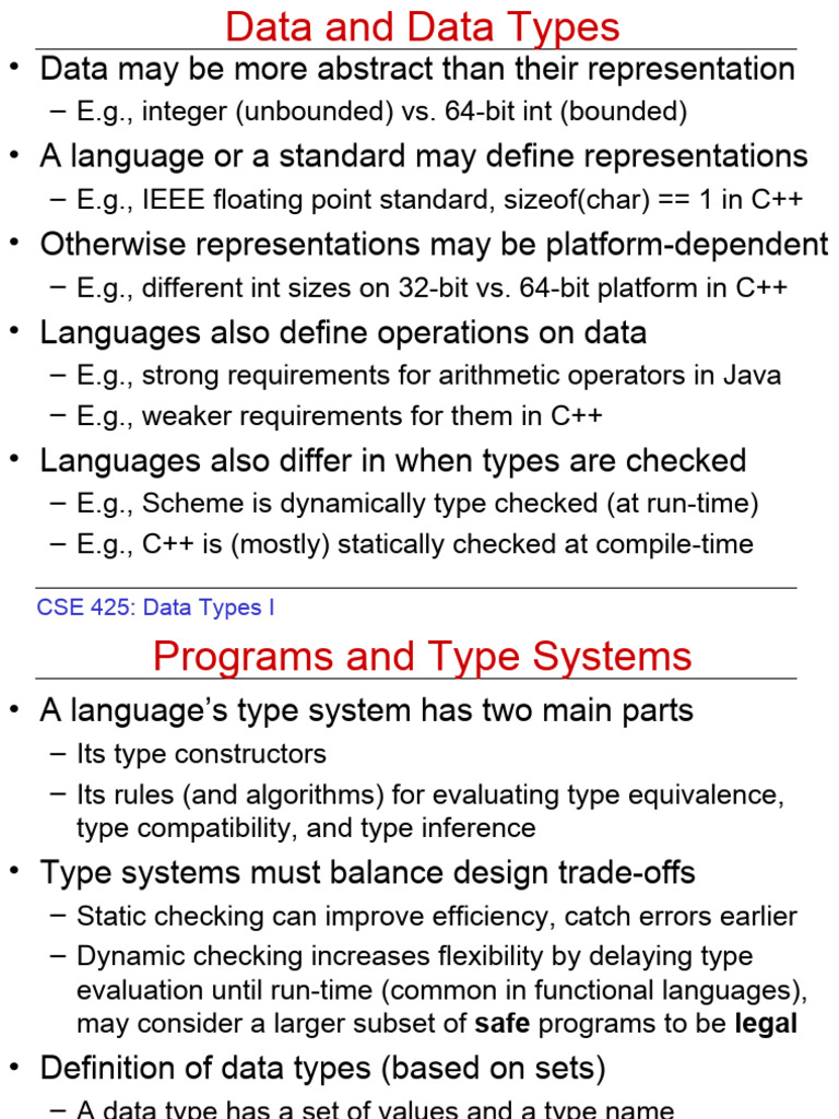 Data Types I | PDF | C++ | Data Type