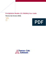 Precipitation Module (TC-PRISMA) User Guide. Thermo-Calc Version 2018a