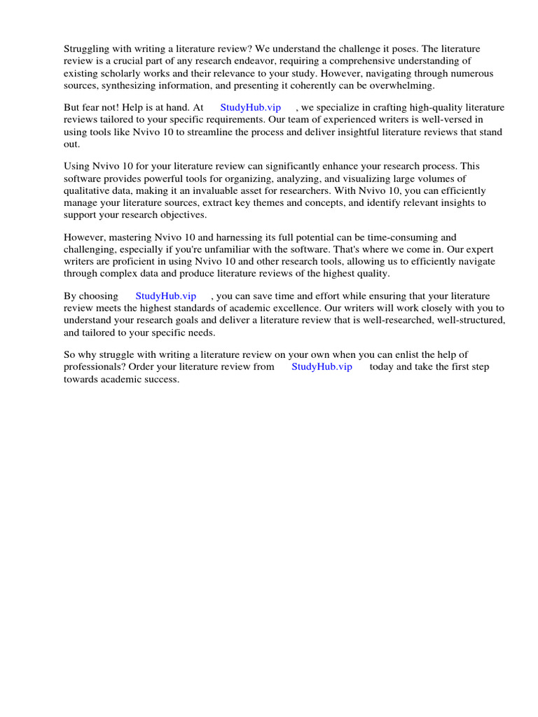 Using Nvivo 10 For Literature Review PDF Qualitative Research