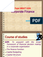 Paper MBAFT-6204: Corporate Finance