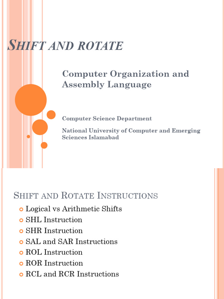 08 shift and rotate pdf assembly language multiplication