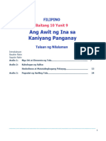 YUNIT 9 Filipino 10 "Ang Awit NG Ina Sa Kaniyang Panganay"