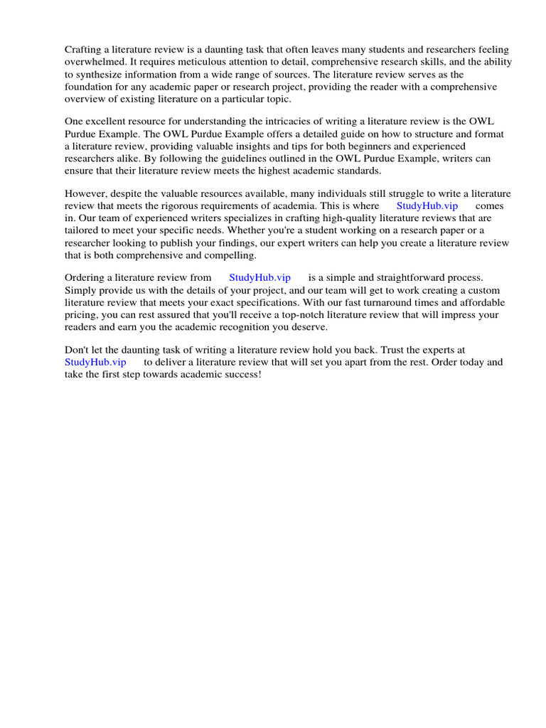 Literature review owl purdue example pdf apa style citation