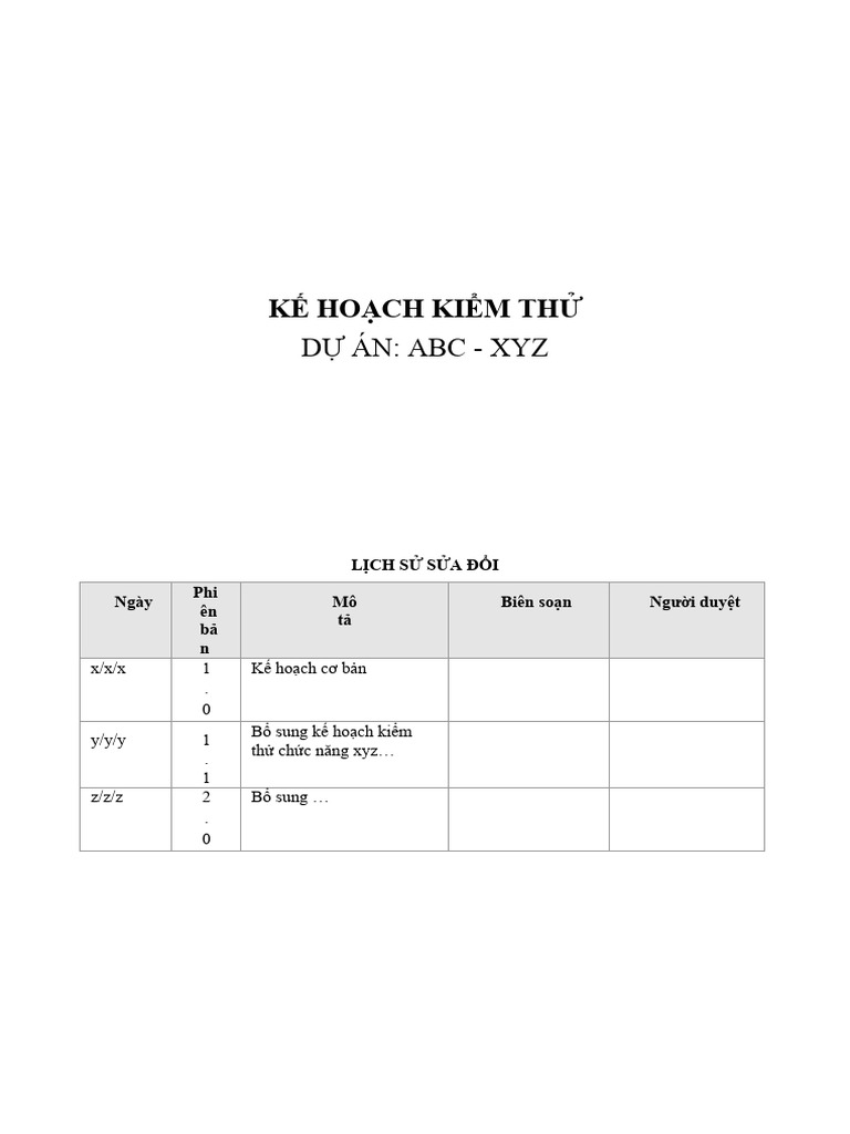 Template TestPlan Tiếng Việt PDF