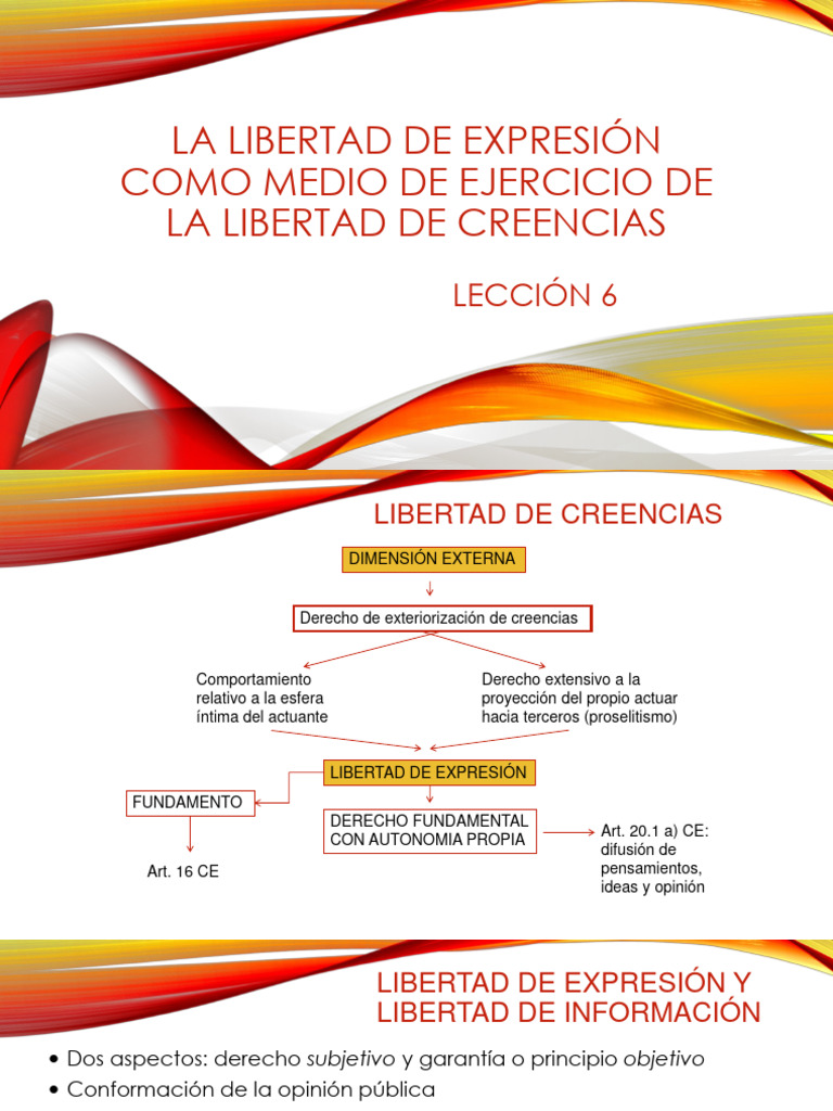 LECCIÓN 6 Derecho de Creencias | PDF | El discurso del odio | Libertad ...