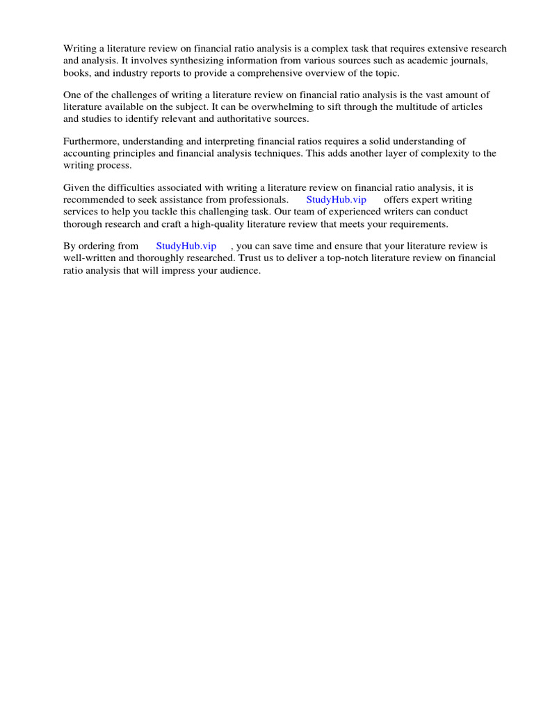 Literature Review On Financial Statement Analysis