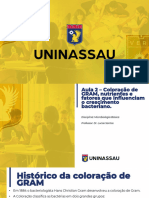 Aula 02 - Coloração de GRAM, Nutrientes e Fatores Que Influenciam o Crescimento Bacteriano