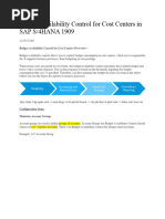 CF Budget Cost Center