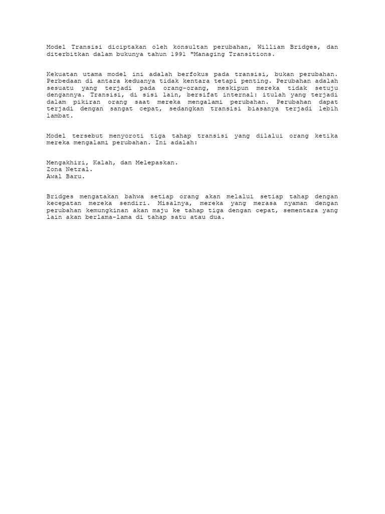 WILLIAM BRIDGES TRANSITION MODEL PDF visual data 2