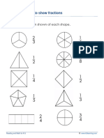 Grade 1 Coloring Fractions Shapes