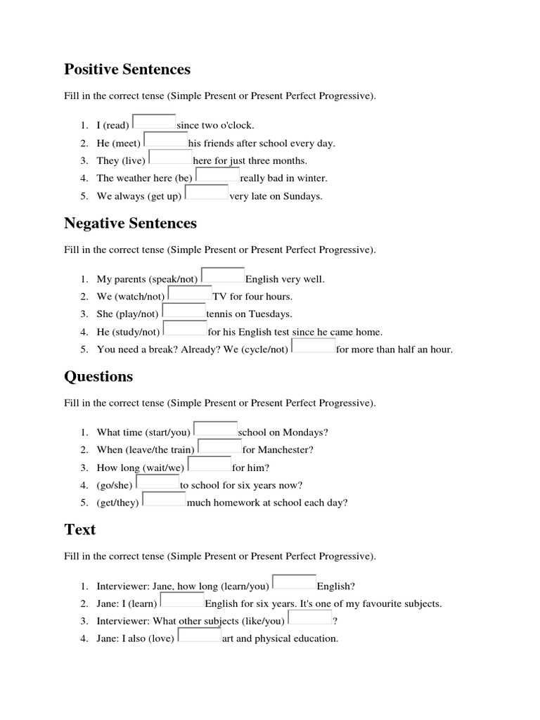 Mastering Present Tenses Exercises | PDF | English Language