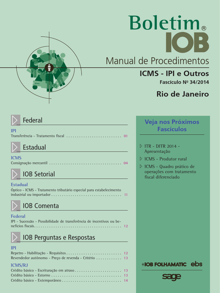 Manual de Procedimentos IOB 2014 | PDF | Recibo | Impostos