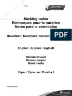 English B Paper 1 SL Markscheme