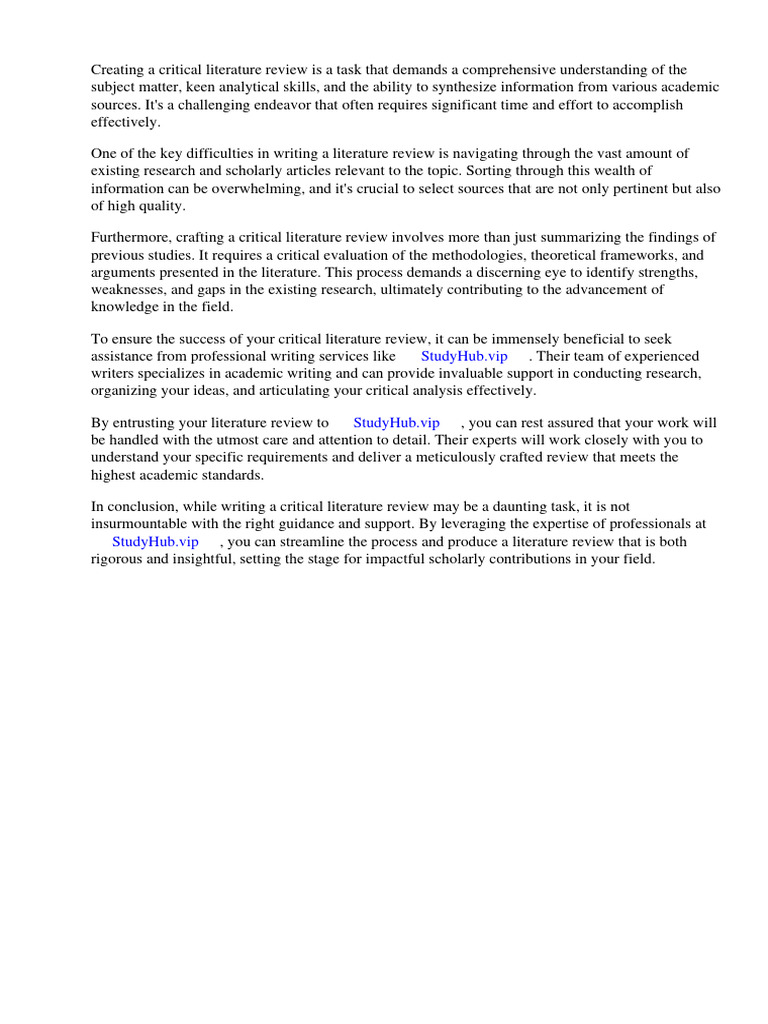 Systematic Review Critical Analysis