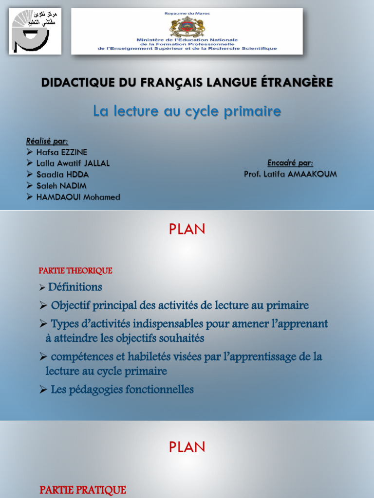 Didactique de la lecture au primaire | PDF | Pédagogie | Apprentissage