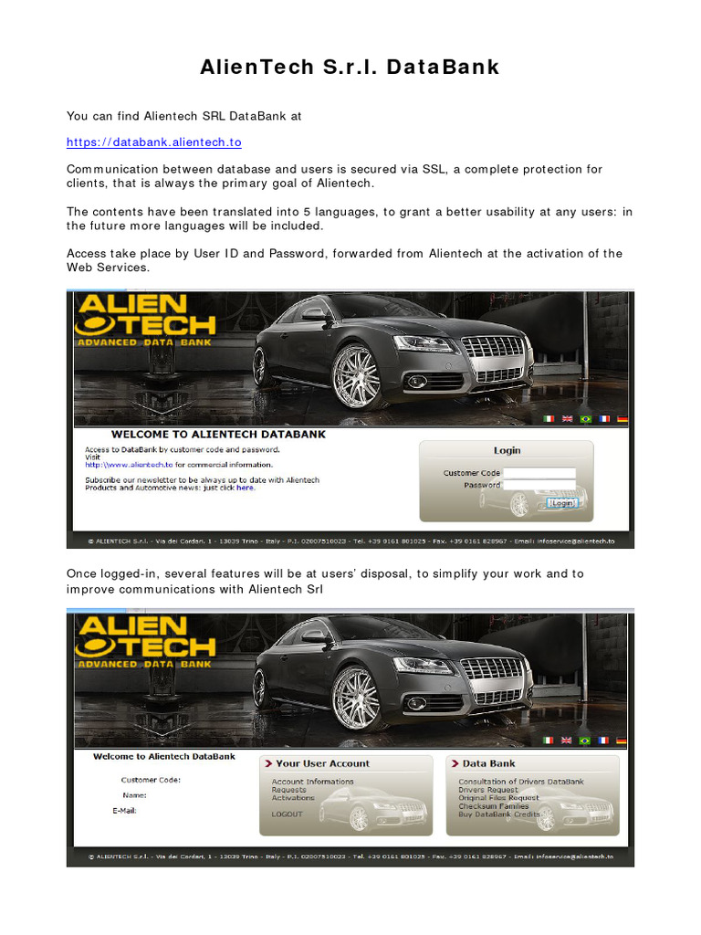 Alientech DataBank User Guide | PDF | Password | Cyberspace