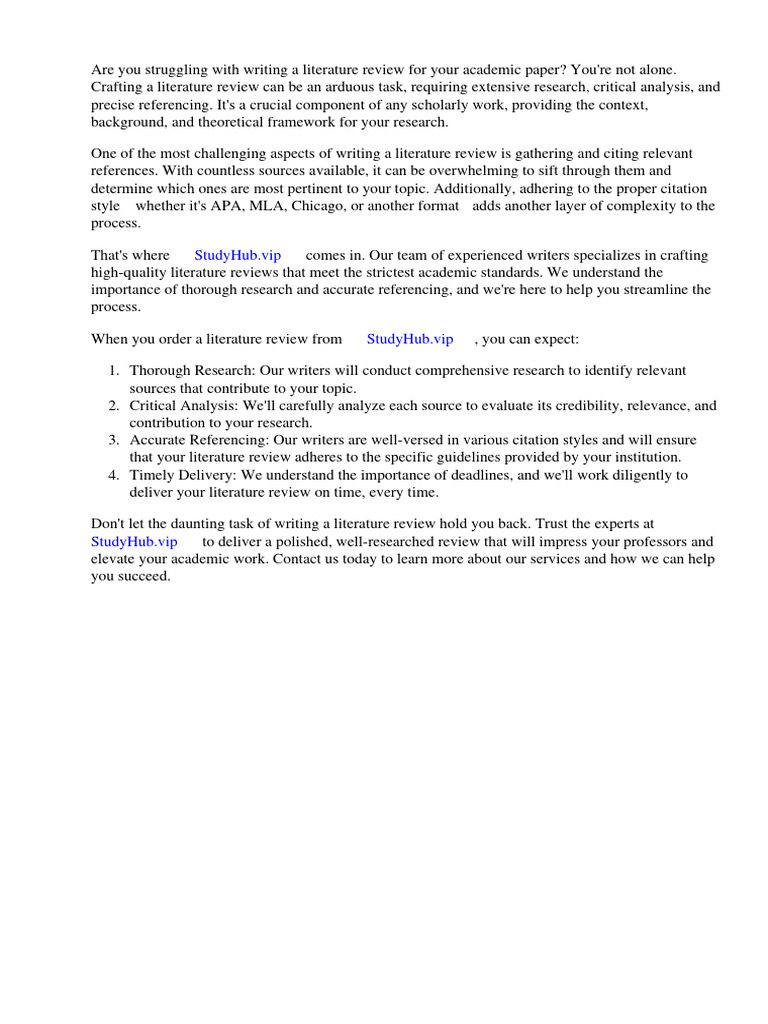 How To Write Literature Review References PDF Citation Literature