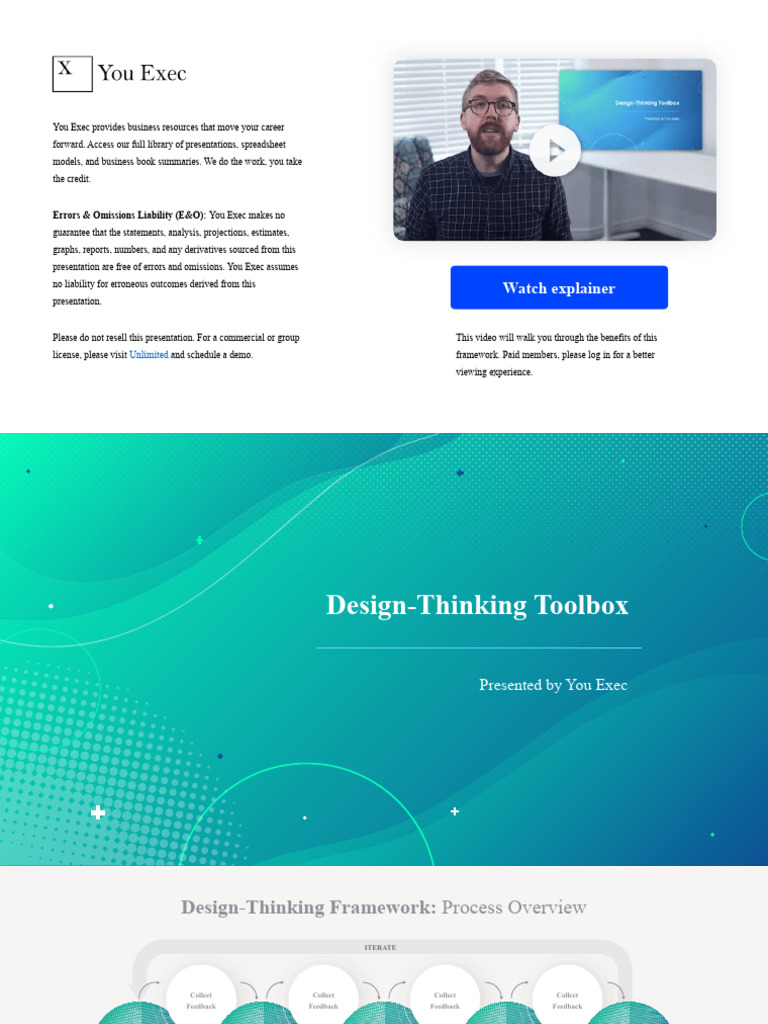You Exec Design Thinking Toolbox Complete Pdf Computing